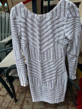 Dress the Population 'Lola' White Sequin Body Con Dress